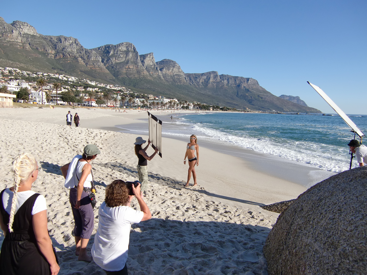 shooting Heidi on Camps Bay Beach